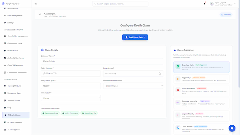 Claim Input Form