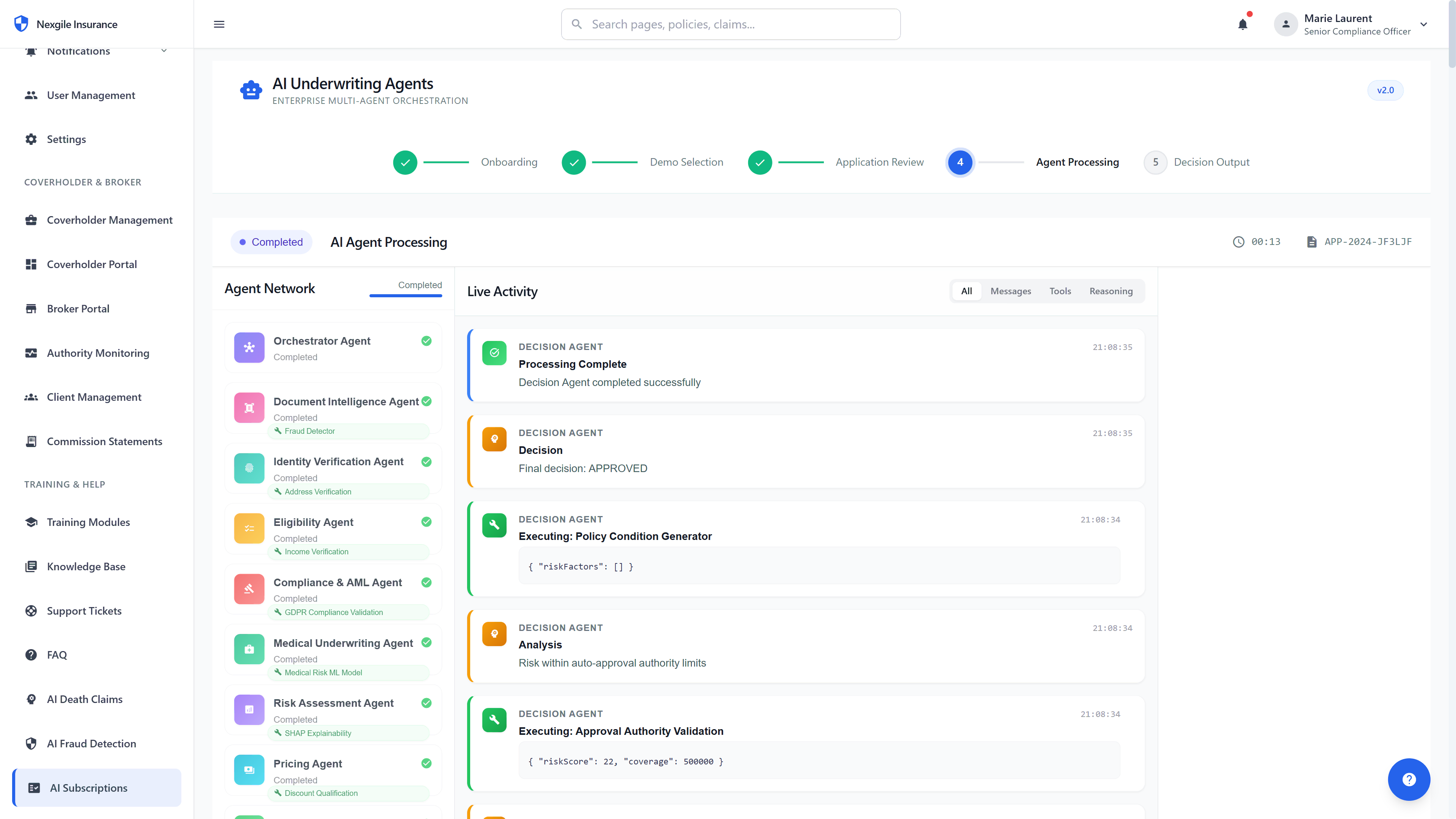 Agent Processing Dashboard