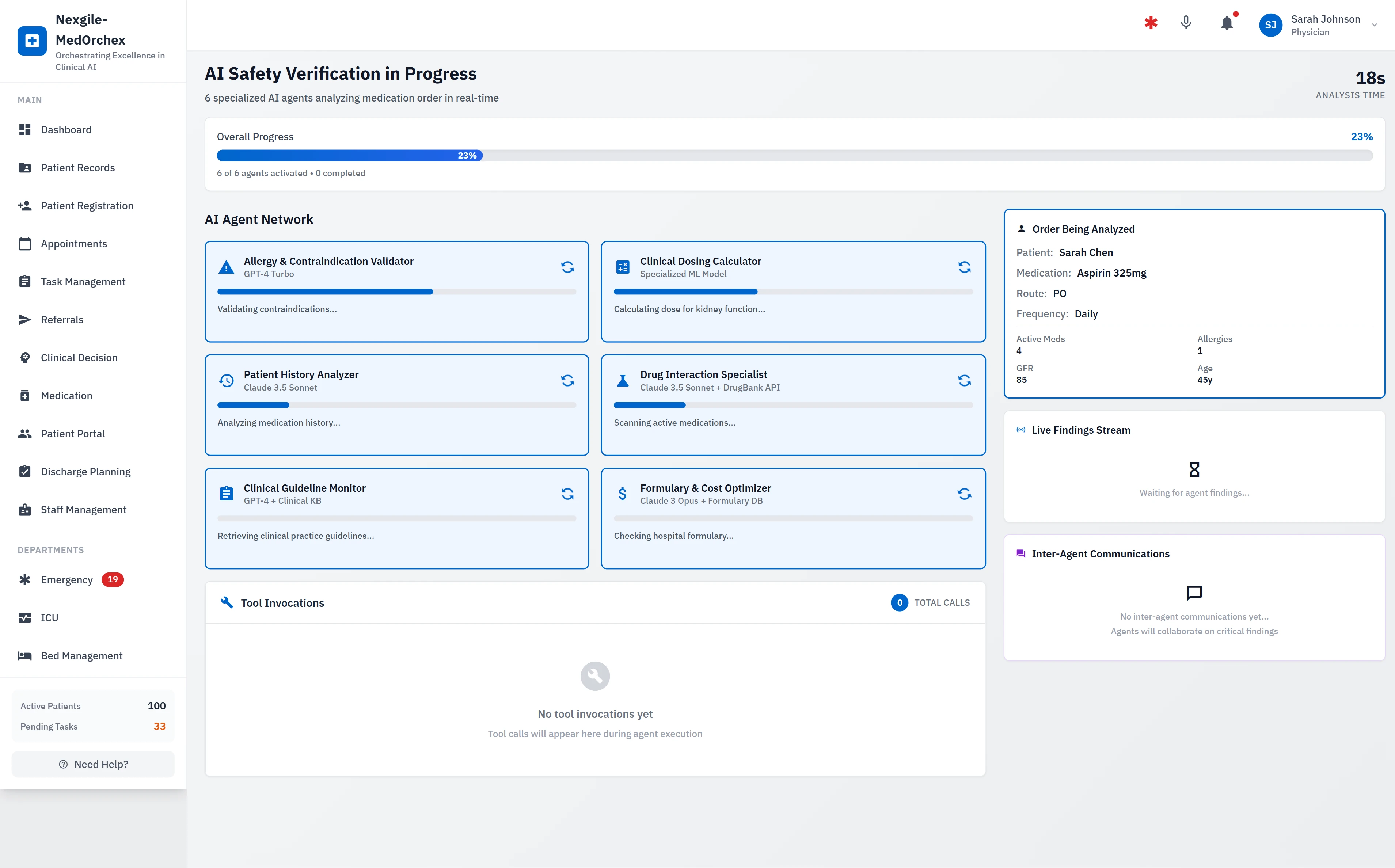 AI Safety Verification in Progress - 6 Specialized Agents Analyzing in Real-Time