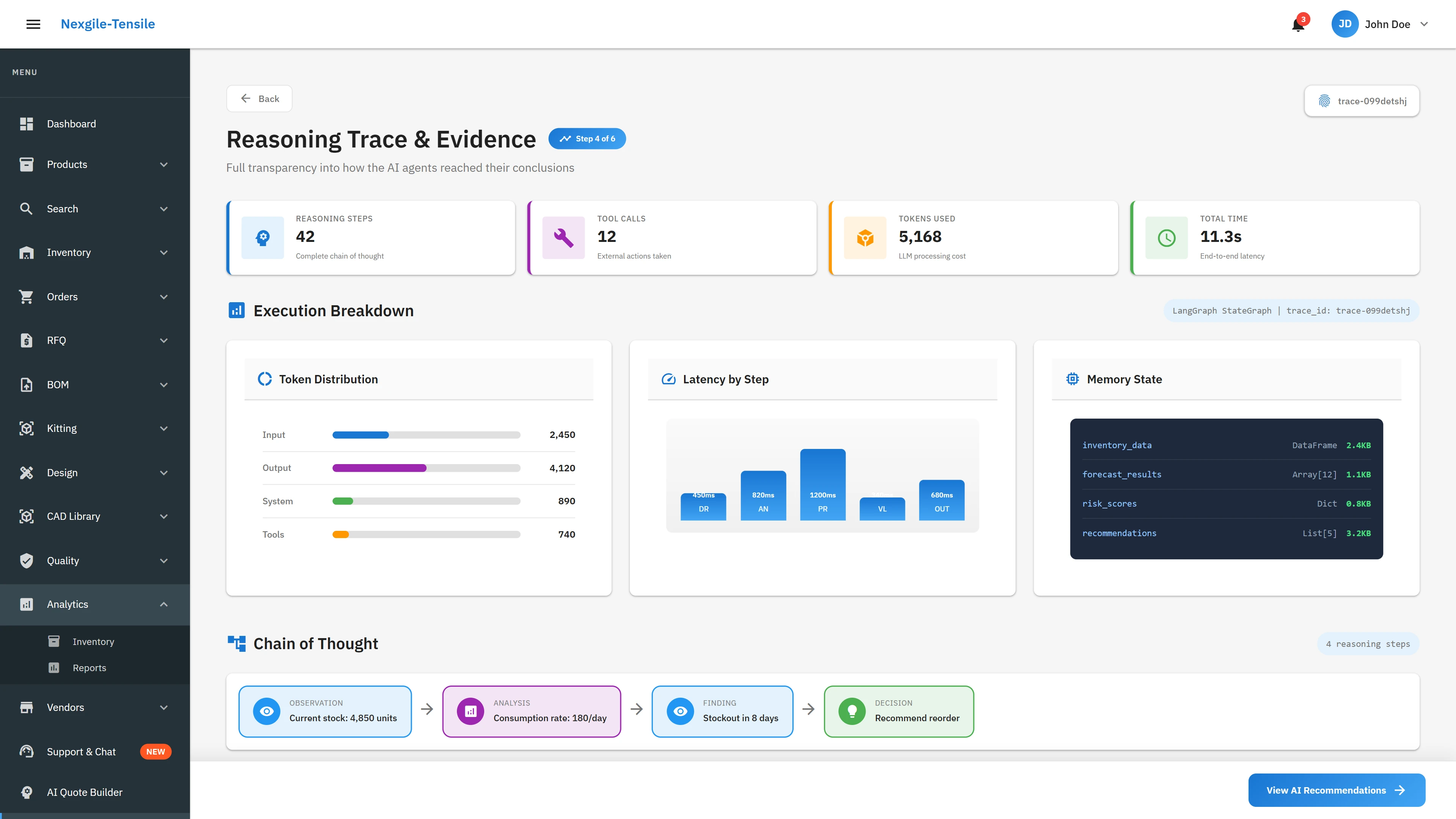 Agent Orchestration - Multi-agent workflow with reasoning traces and observability